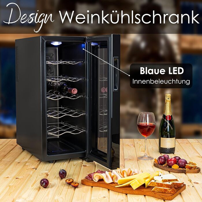 Винний холодильник з світлодіодним освітлення до 12 пляшок Zilan