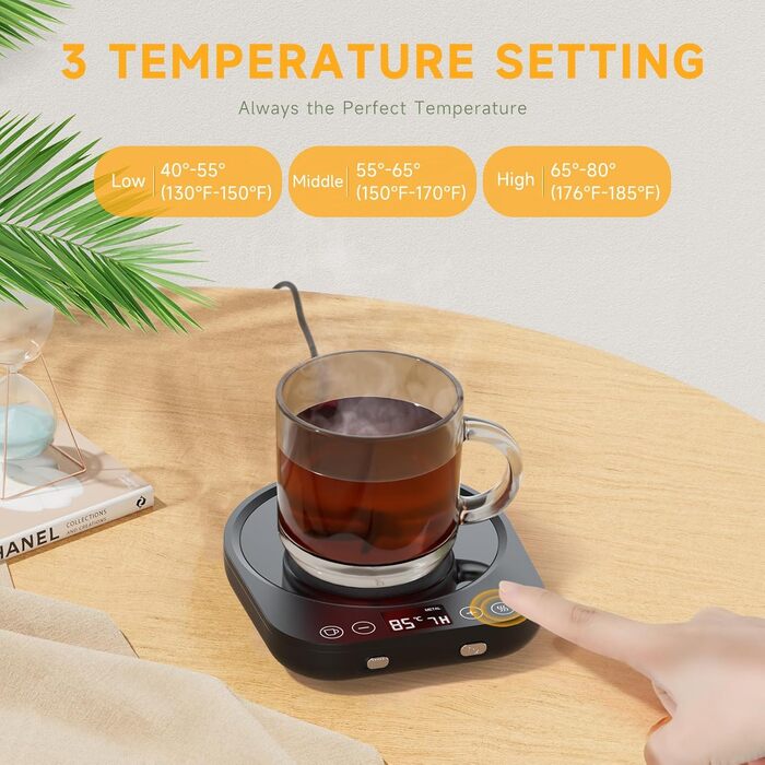 Електричний підігрівач для чашок 36 Вт, чорний BTOYM