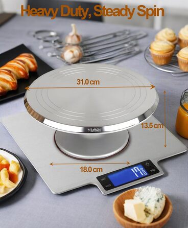 Вращающаяся подставка для торта из алюминиевого сплава 31 см Yizish