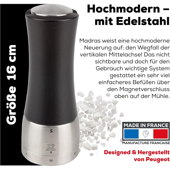 Ручне регулювання помелу u'Select, висота 16 см, 36140 (млин для солі, шоколад)