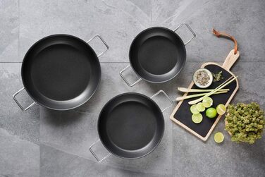 Сковорода для тушкування Schulte-Ufer Industar for Professionals з ручками з нержавіючої сталі в кольорі сріблясто-чорний, діаметр 28см, 163048-28 діаметр 28 см