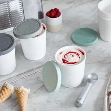 Набір з 2 контейнерів для морозива 1 л, контейнери для зберігання, морозильні банки, контейнери для льоду без бісфенолу А в харчовому класі (м'ята)