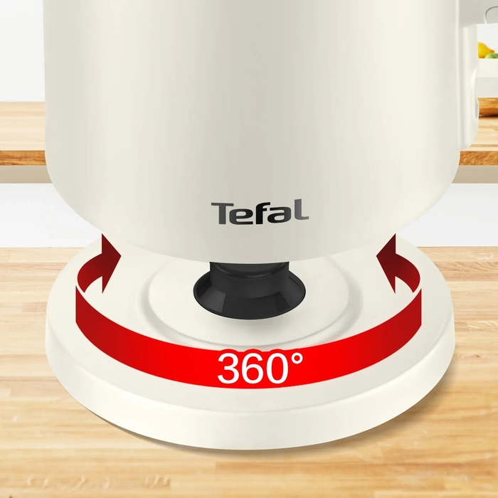 Tefal Електрочайник Thermo Protect, 1.5л, пластик, нержавіюча сталь, світло-бежевий