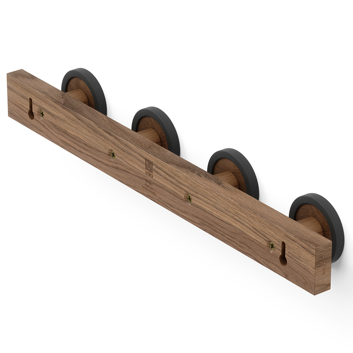 Вішалка настінна на 4 гачка темний горіх Hub Rail Umbra