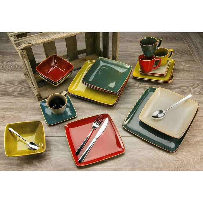 Набор посуды на 4 персоны, 16 предметов, глазурь Retro Style Creatable