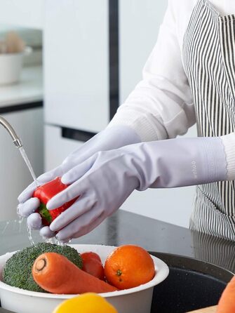 Перчатки для мытья посуды размер M ісландський блакитний LANON Protection