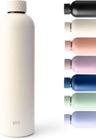 Термопляшка 1 л, кремово-біла KIVY