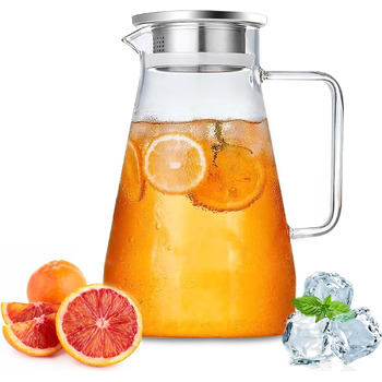 Стеклянный кувшин для воды с крышкой 2,3л Nutabevr