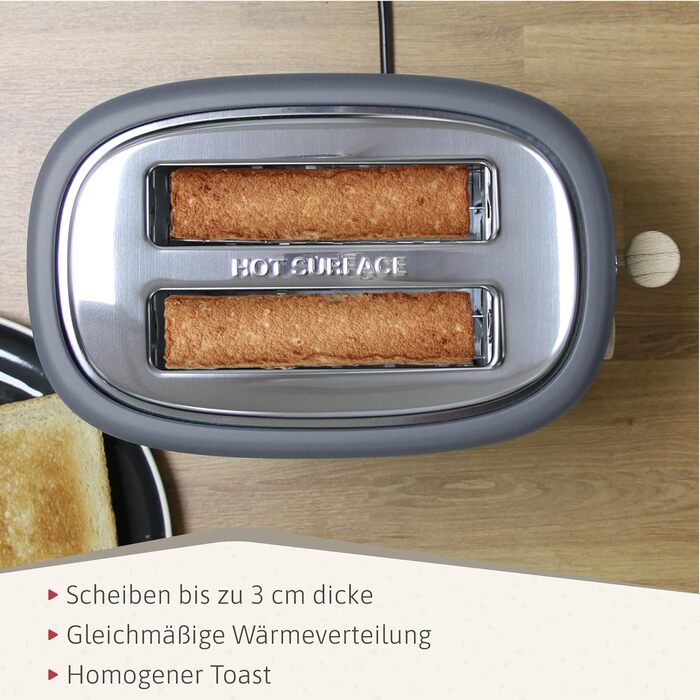 Электрочайник 1,7л и тостер на 2 слота, набор 2 предмета, серый Nordic Briebe