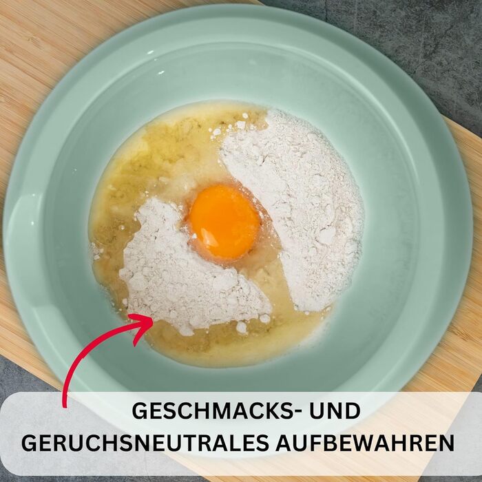 Миска для випічки Westmark 3,5 л - з носиком - кришка з двох частин - миска для змішування без бісфенолу А, нековзна та придатна для миття в посудомийній машині (червона/біла) (м'ятно-зелена, без кришки)