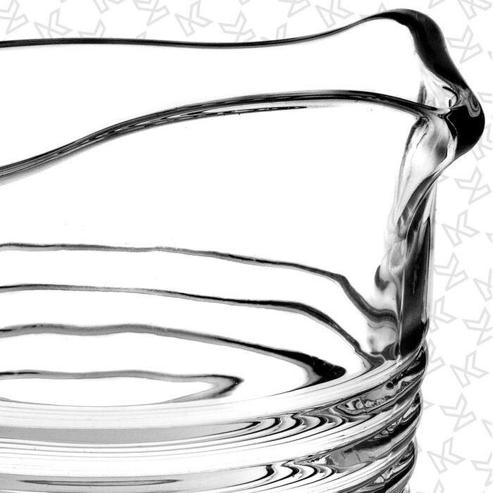 Скляний глечик для молока KADAX, глечик для молока з ручкою, глечик для вершків, глечик, соусник, маленький скляний глечик для молока, вершків, соусу, кави, легко миється, прозорий (200 мл, ) (смужки)