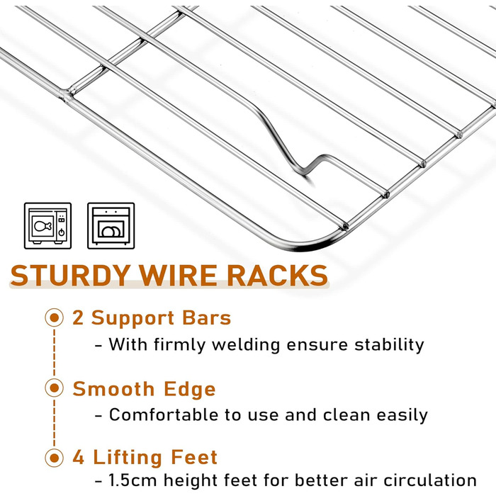 Решетка для гриля из нержавеющей стали для выпечки, жарки, приготовления пищи, 4 шт Herogo