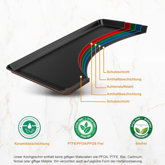 Набір форм для випічки NutriChef - Набір із 8 антипригарних форм для випічки - Без PFOA, PFOS, PTFE, придатний для використання в духовці до 232C - Кругла форма для випічки, форма для хліба, форма для мафінів та форма для дека, придатна для миття в посудо