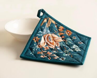 Рукавички для духовки, прихватки для каструль Maison d&39 Hermine, 100 бавовна, термостійкі кухонні рукавички, рукавички для духовки (19 x 33 см) та прихватки для каструль (20 x 20 см) для приготування їжі, Morzine - Рукавички для духовки (19 x 33 см) та 