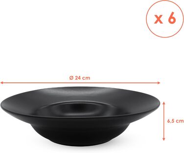 Тарілка для пасти 24 см 6 шт Spetebo