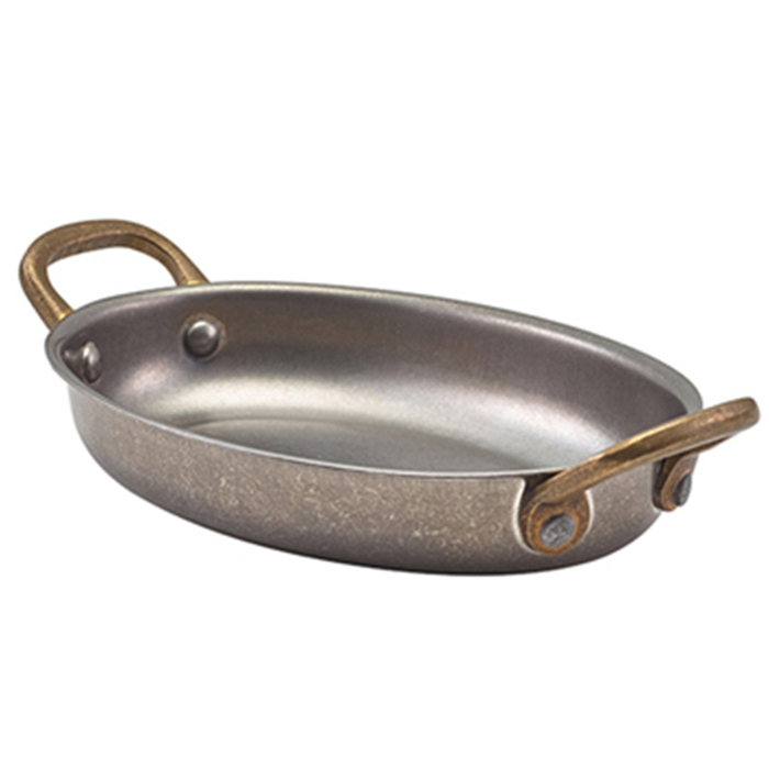 Сковорода для подачі 16.5*12.5 см, 350 мл, овальна, металева, Vintage Steel, GenWare