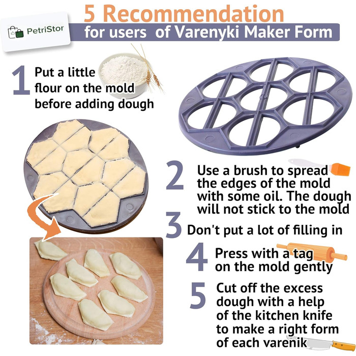 Форма для вареників, пластик,  діаметр 25 см PetriStor