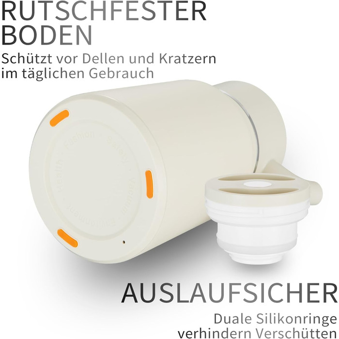 Термос-кавник 1,5 л нержавіюча сталь, білий VETIN