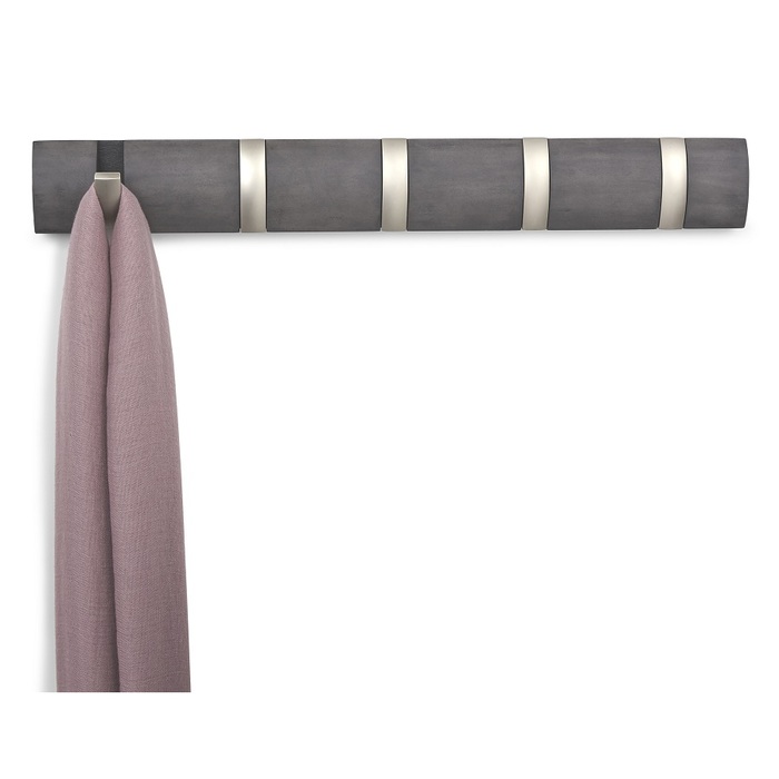 Вішалка настінна горизонтальна flip 5 гачків дерево / нікель Umbra