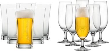 Пиво SCHOTT ZWIESEL Pintglas Basic 0,6 л (набор из 6 шт.), Пинтовые бокалы для английского пива, хрустальные бокалы Tritan, которые можно мыть в посудомоечной машине, Made in Germany (арт. No 115272) (Упаковка с пивным тюльпаном Classico 0,3 л)