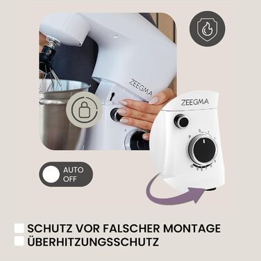 Кухонный комбайн-миксер 1500 Вт 5,2 л белый Planeet Easy Zeegma