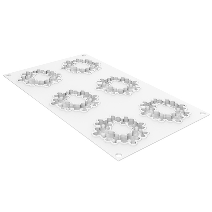 FLORA 19 Форма силіконова  'флора  віночок' Ø75 h7,5 мм (6x19 мл)