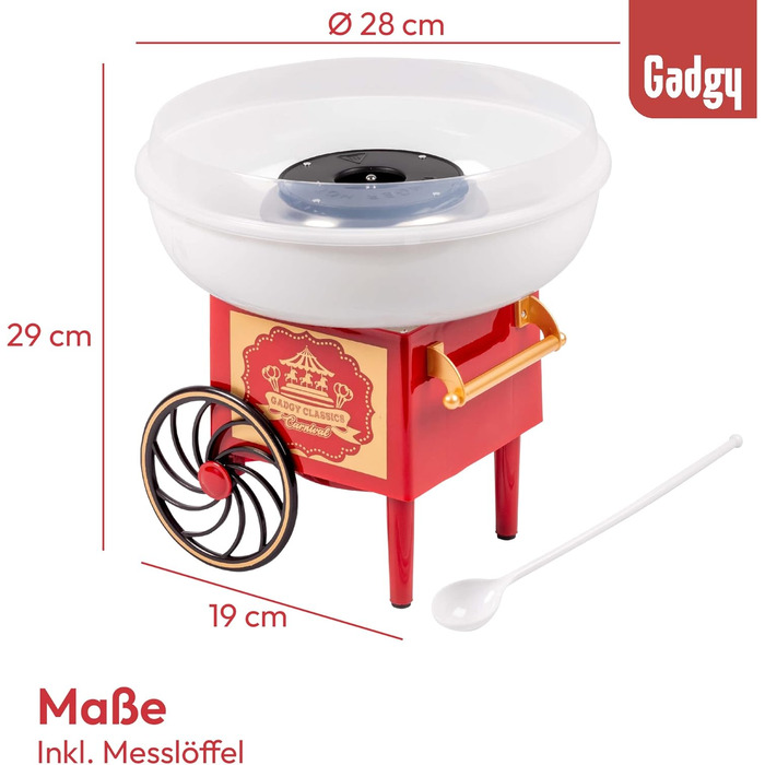 Машина для цукрової вати Gadgy для дому - Машина для цукрової вати для цукру або цукерок - Машина для цукрової вати - Цукрова вата для дитячих свят, днів народження та вечірок - (Жовта)