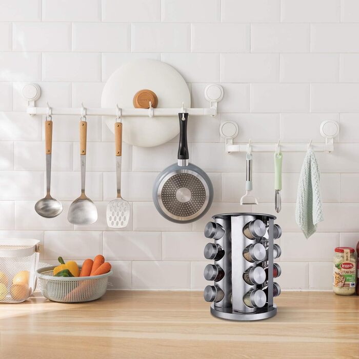 Стойка для специй с 16 круглыми банками для специй Miorkly