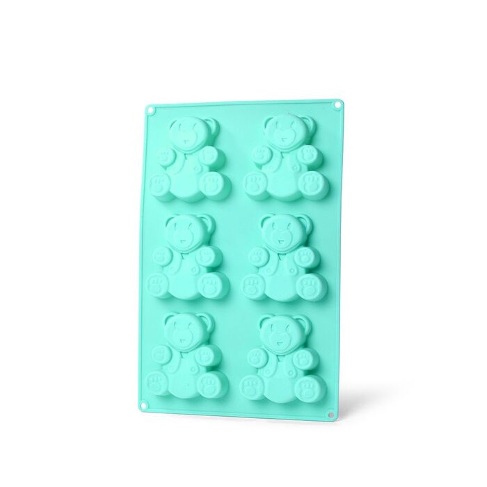 Форма для випічки 6 кексів ведмедик 26x17x1,8 см Fissman