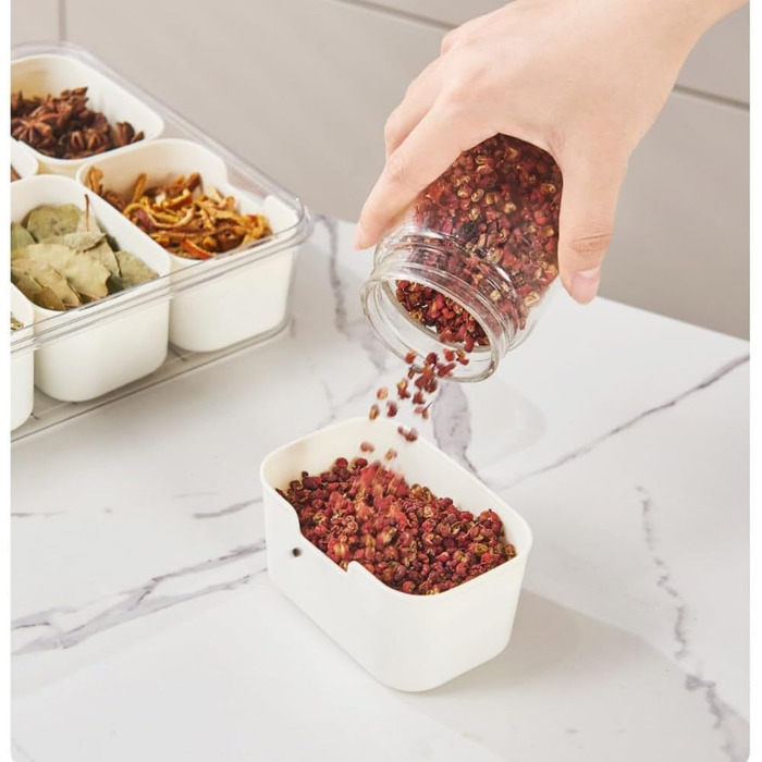 Сервірувальна тарілка для снеків, контейнер для солодощів та горіхів із пластику з кришкою з 8 відділеннями, тарілка для снеків з фруктами, коробка для зберігання десертів, спецій (8 відділень)