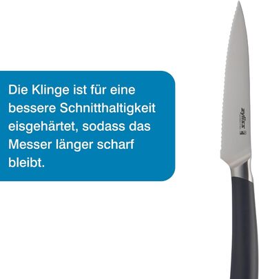 Німецька нержавіюча сталь, чорна ручка, кухонний ніж, можна мити в посудомийній машині, гарантія 25 років (ніж для чищення овочів із зубчастим краєм), 920268 Comfort Pro