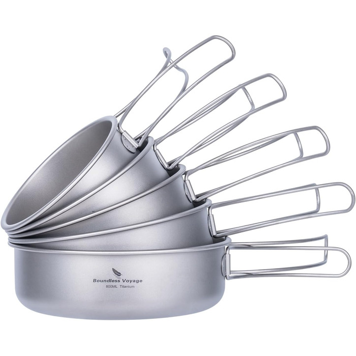 Титановые кастрюли со складной ручкой Ti1096T Boundless Voyage