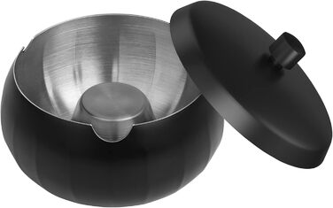 Попільничка з кришкою 11 см чорна JSVER
