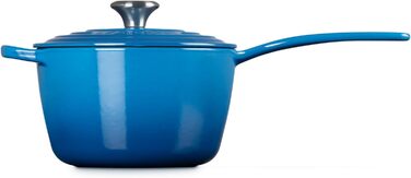 Чавунний сотейник Ø 18 см, 1,8 л з кришкою, синій Марсель Signature Le Creuset