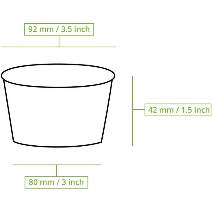 Набор бумажных стаканчиков для мороженого 50 шт. 180 мл BIOZOYG