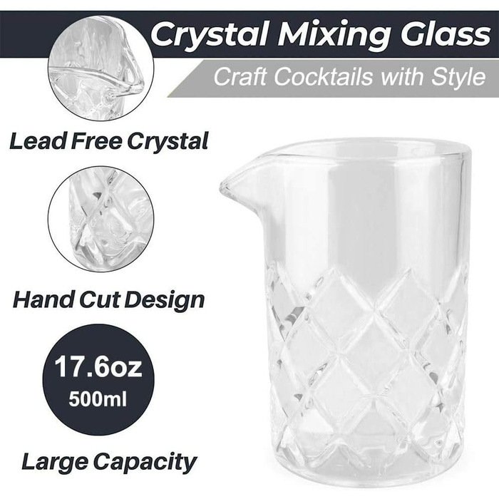 Шейкер для коктейлей 14 предметов, 500 мл, стекло SUPERSUN