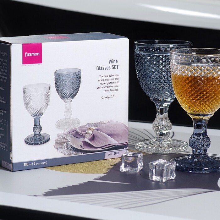 Набір Fissman з 2-х бокалів для вина 280 мл скло (19038)