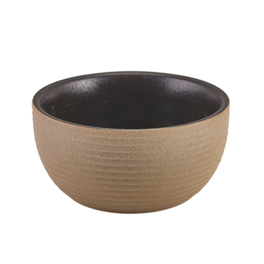 Миска кругла 350 мл, 11.4*5.6 см, Kava Black Stoneware Ribbed, GenWare