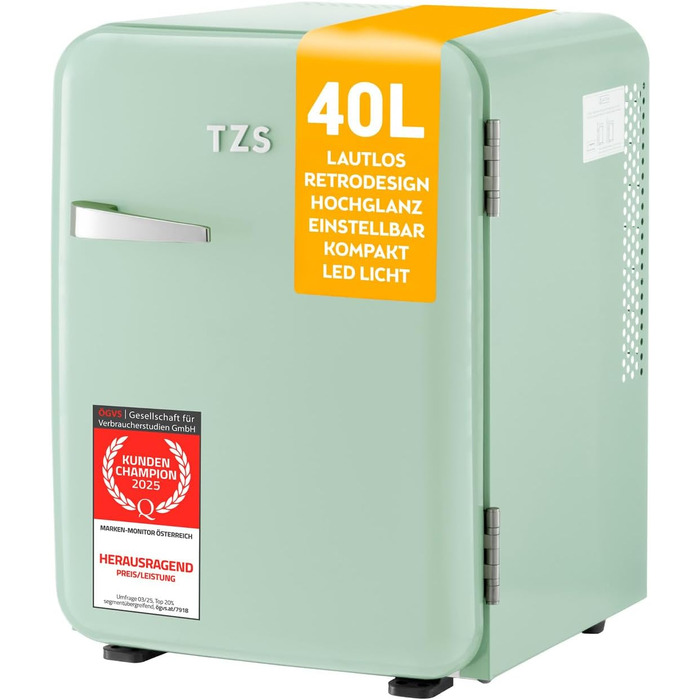 Міні-холодильник 40 л м'ятний TZS First Austria