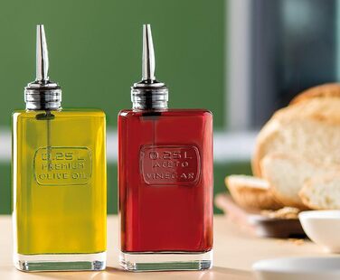 Екологічний сервірувальний набір - вода, вино, олія та оцет, скляні пляшки, що підлягають вторинній переробці, набір 4, 2 x 750 мл, 2 x 250 мл Optima Набір з 4 шт.