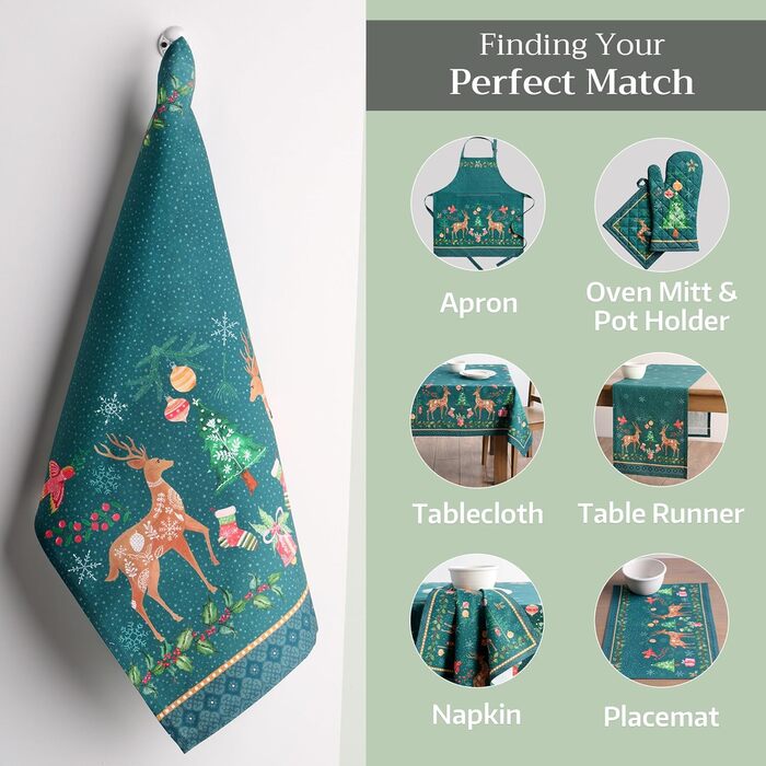 Набір з 3 багатоцільових кухонних рушників Maison d&39 Hermine Rural Christmas, 100 бавовна Барні рушники День подяки/Різдво (50 см x 70 см) (Червоний, Сріблясто-сірий)