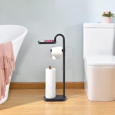 Держатель бумаги APEXCHASER,Держатель для туалетной бумаги,Отдельно стоящий держатель для туалетной бумаги,Держатель для туалетной бумаги с лотком без сверления,Деревянный держатель для туалетной бумаги,Сменный держатель рулона из нержавеющей стали для ту