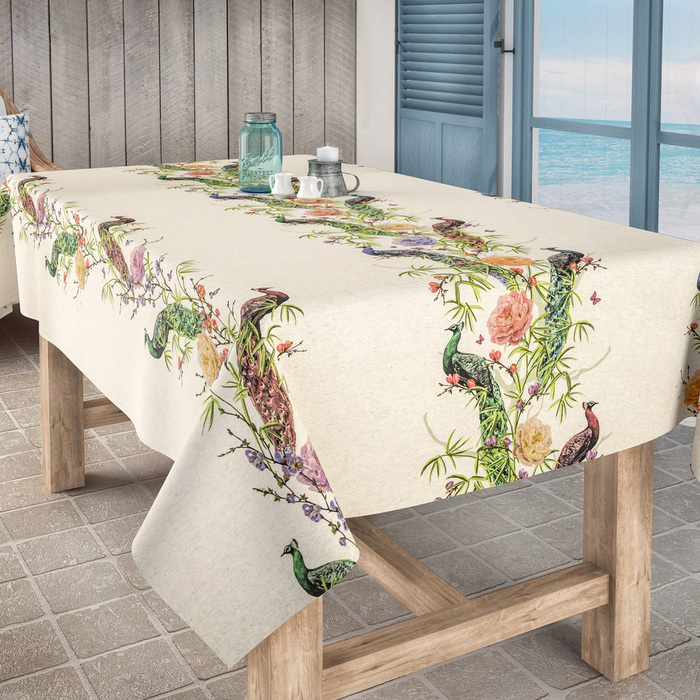 Скатертина Aitana textil Digital Lino 510 в рулоні, полікоттон, ширина 140 см