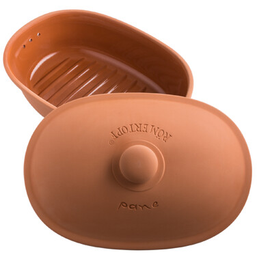 Горщик для зберігання хліба овальний, 40 х 20 х 28 см, коричневий, Römertopf