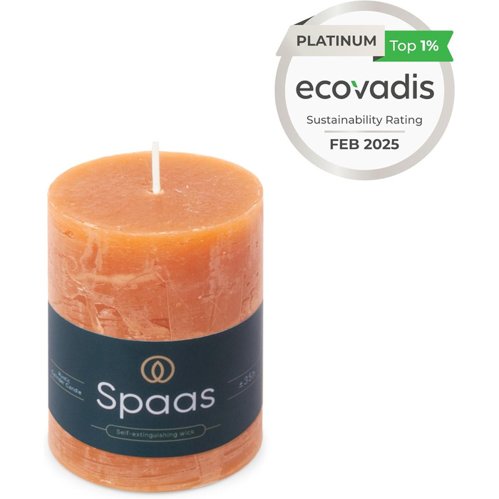 Свічка Spaas Rustic Pillar 70/95 мм 35 шт. - світло-рожева (помаранчева)