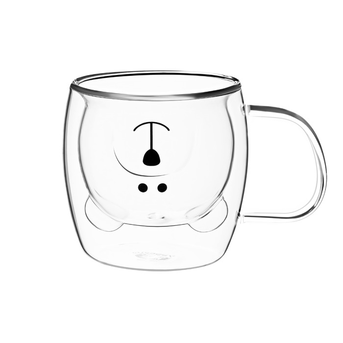 ARDESTO Animals Набор чашек с двойными стенками 250мл, 2шт, боросиликатное стекло