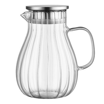 ARDESTO Айсберг кувшин с крышкой, 1500мл, боросиликатное стекло, нержавеющая сталь, прозрачный