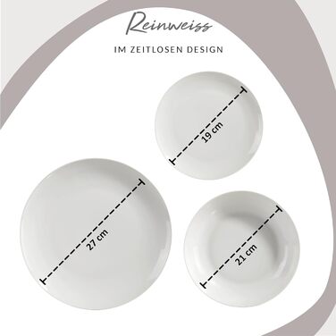 Столовий сервіз, білий, порцеляна (комбінований сервіз 36 шт. на 6 персон) Sänger New Port