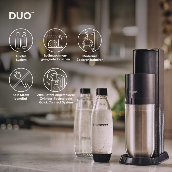 Набір для газування води, 6 предметів, чорний Duo SodaStream