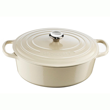 Гусятница / жаровня з кришкою 31 см, перловий Le Creuset